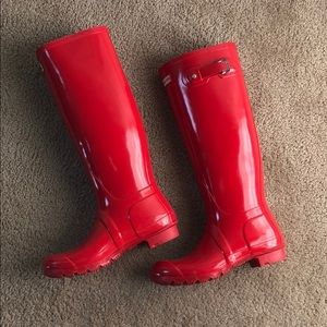 Cherry Red Hunter Boots